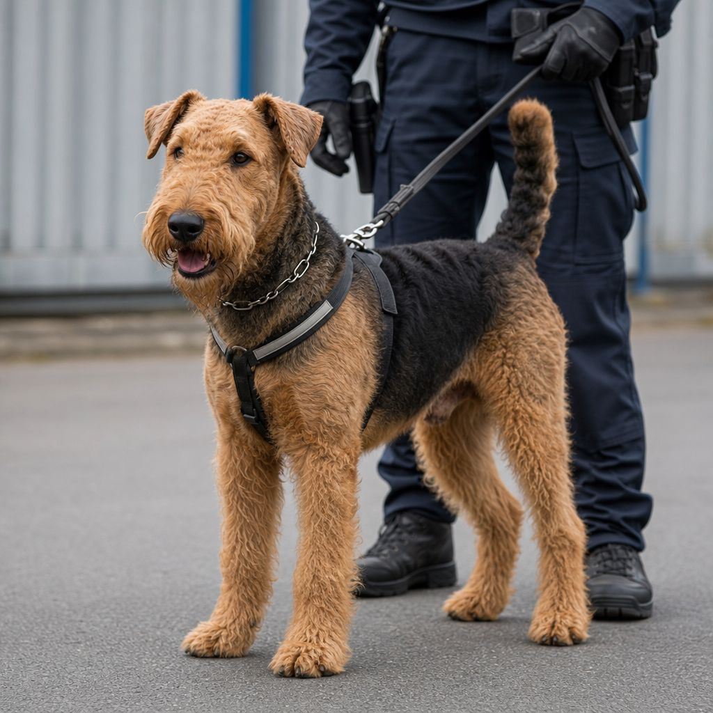 Airedale-Terrier Ein Bild zum Thema Airedale-Terrier im Polizei Kontext