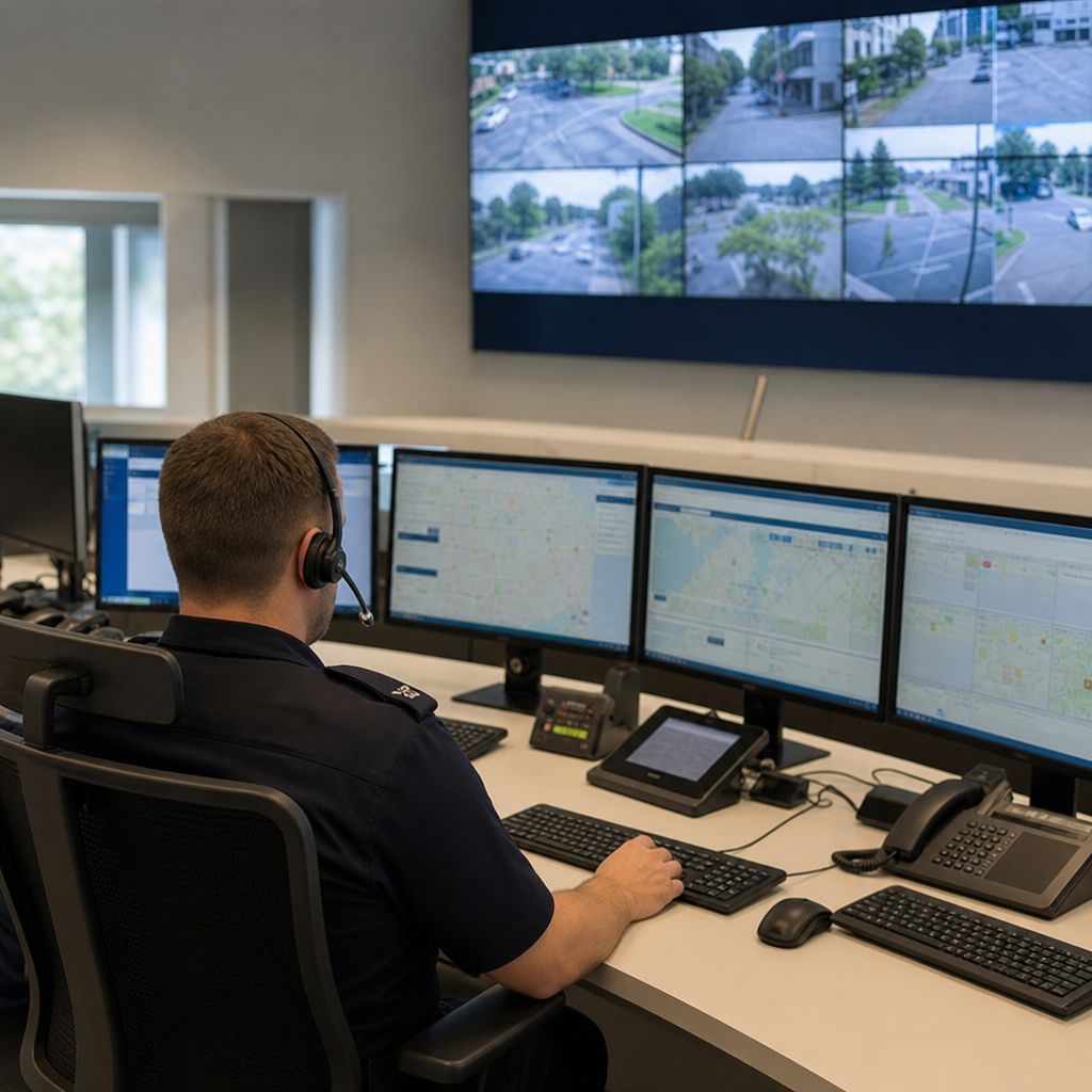 Alarmzentrale Ein Bild zum Thema Alarmzentrale im Polizei Kontext