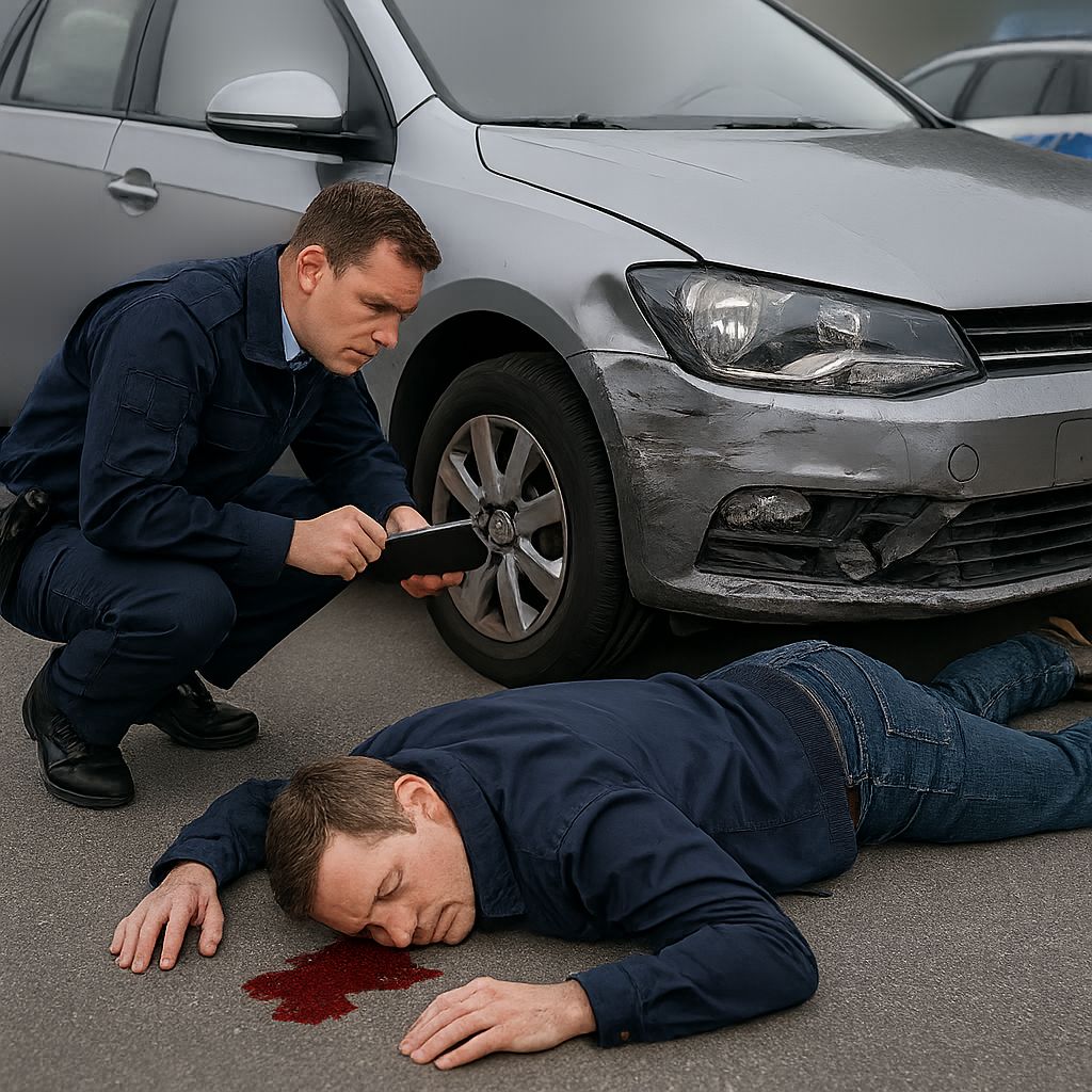 Fahrerflucht Ein Bild zum Thema Fahrerflucht im Polizei Kontext